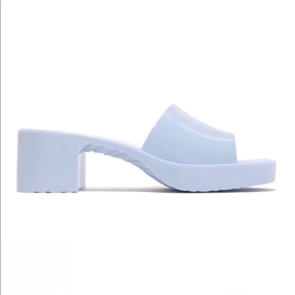Blue Jelly Block Heels - Picture 5 of 12